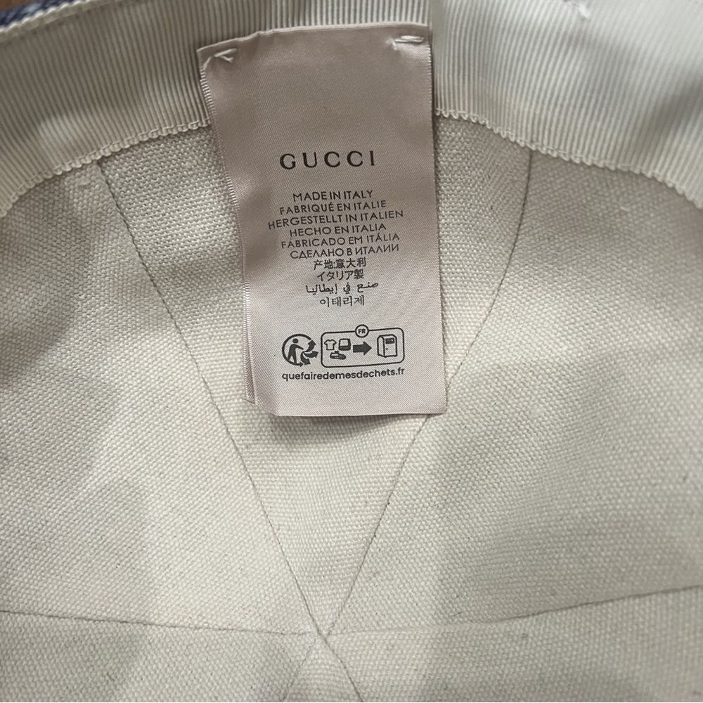 Gucci Blue GG Monogram Canvas Cotton Baseball Cap Hat - Picture 8 of 9